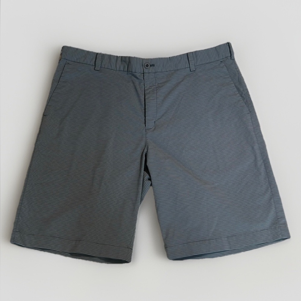 Nike Golf Tour Performane Dri-Fit Blue Grey Striped Men's Shorts sz 38